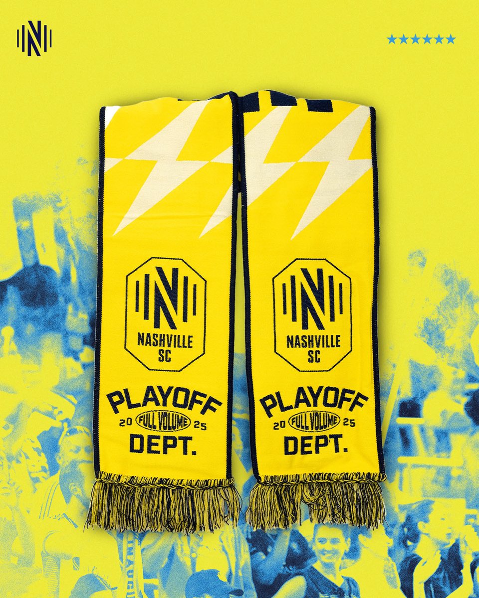 NashvilleSC's tweet image. Playoff gear still on your list?

 The NSC Team Store’s got you — open late this week ⬇️

👇Today: Noon–8 p.m.
 👉Tomorrow: Noon–8 p.m.

🛍️: nashvillesc.com/shop/full-gold