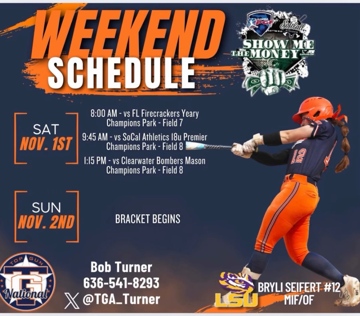 Excited for the opportunity to hang out with the 18s this weekend <a href="/TGA_Turner/">Top Gun National 18U</a> <a href="/topgunfastpitch/">Top Gun Fastpitch</a> <a href="/TGASciara/">Top Gun National 16</a> <a href="/PGFnetwork/">PGF</a>