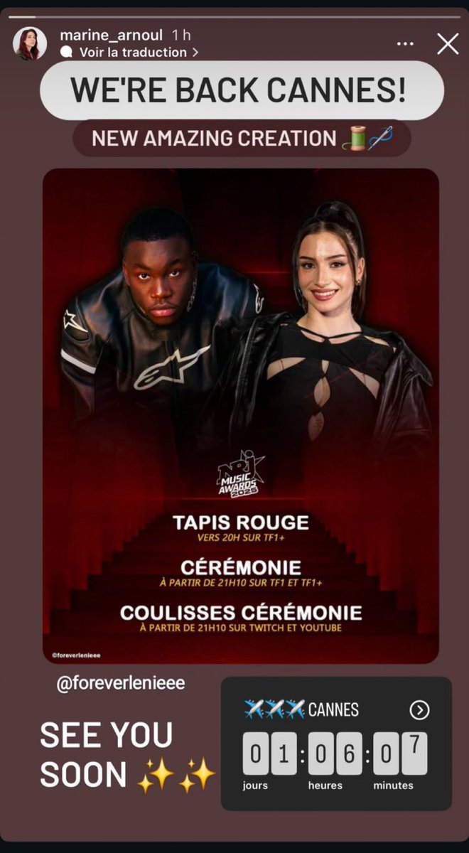 J’avoue pas trop fan de ses derniers outfits avec sa nouvelle styliste mais hâte de voir au NMA peut-être elle va me fermer la bouche #Lenie #NMA
