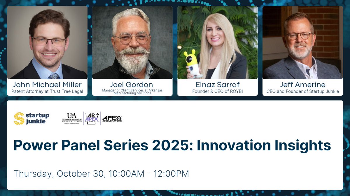 We’re excited to announce the panel for Innovation Insights, happening tomorrow at 10 AM at NWACC!

Featuring experts in entrepreneurship, patent strategy, edtech, and advanced manufacturing.

Don't miss out: luma.com/z6662jpm