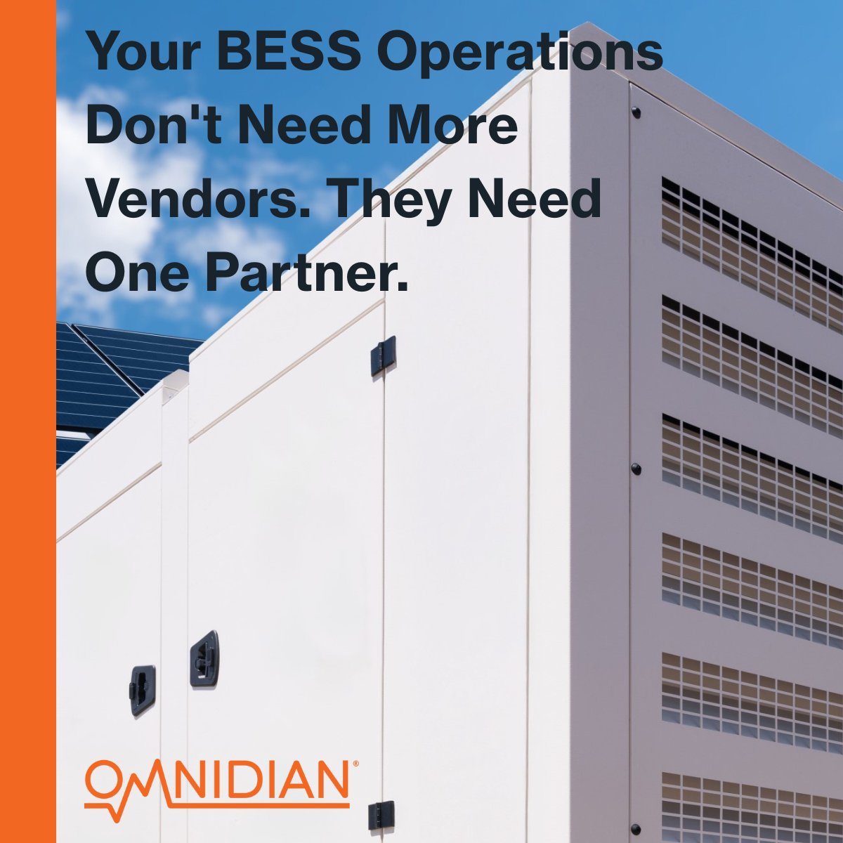 Omnidian's tweet image. Battery storage has a clear value stack, but the operational reality is different: fragmented vendors, complex warranty protocols, &amp;amp; safety requirements that keep you up at night. Align your operations for value: hubs.ly/Q03Hb9zD0

#BESS #BatteryStorage #OperationalStrategy