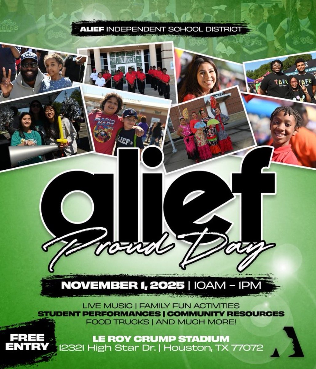 Saturday Nov. 1st at Crump Stadium is where to be! Join us for Alief Proud!