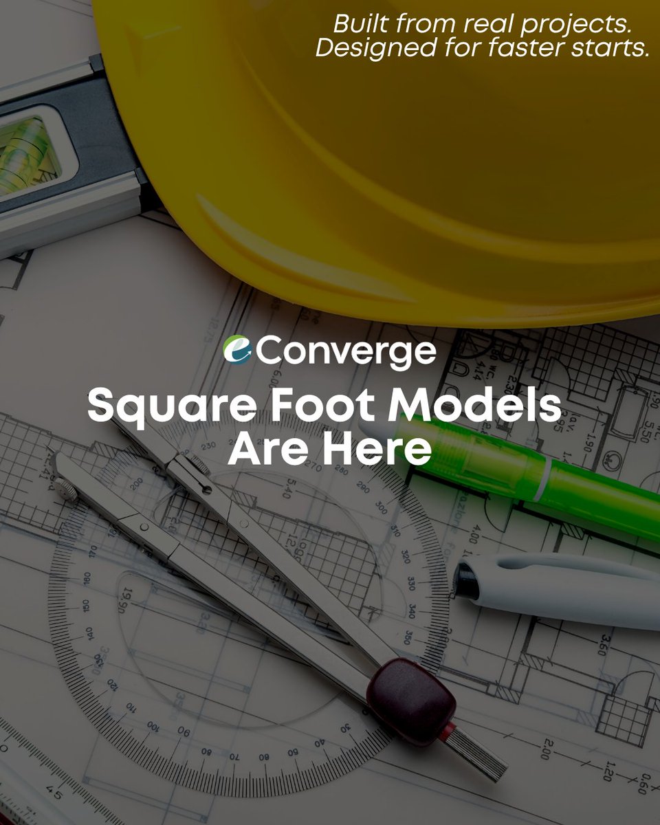 eConverge_'s tweet image. Square foot models are here. Built from real projects. Designed for faster starts. Choose your #building type, size, &amp;amp; location…get instant, defensible baselines you can refine inside #eConverge™.
🔗eConverge.com

#ConstructionEstimating #TruPriceData #SquareFoot #BNi