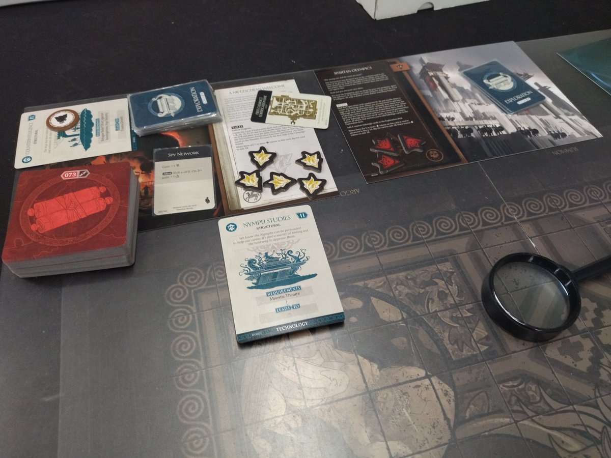 Tras terminar el combate contra el Cyclonius en #AeonTrespassOdyssey de <a href="/ITUstudio/">Into the Unknown</a> en <a href="/enclavedejuego/">Asociación Enclave de Juego</a> , seguimos el viaje por la Laconia. 

Aventuras y decisiones que ponen a prueba nuestra humanidad. Cuanto más profundizo más me está encantando.

#bgg #boardgames #juegosdemesa