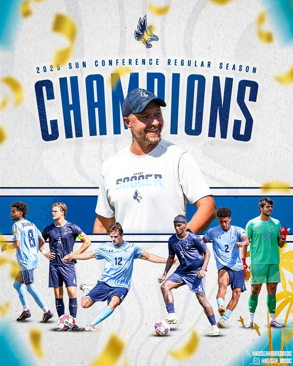 🏆𝑹𝑬𝑮𝑼𝑳𝑨𝑹 𝑺𝑬𝑨𝑺𝑶𝑵 𝑪𝑯𝑨𝑴𝑷𝑺 🏆

No. 3 Men's Soccer are your 2025 Sun Conference Regular Season Champions with today's victory!!

#DefendTheBeach | #BeachDefended