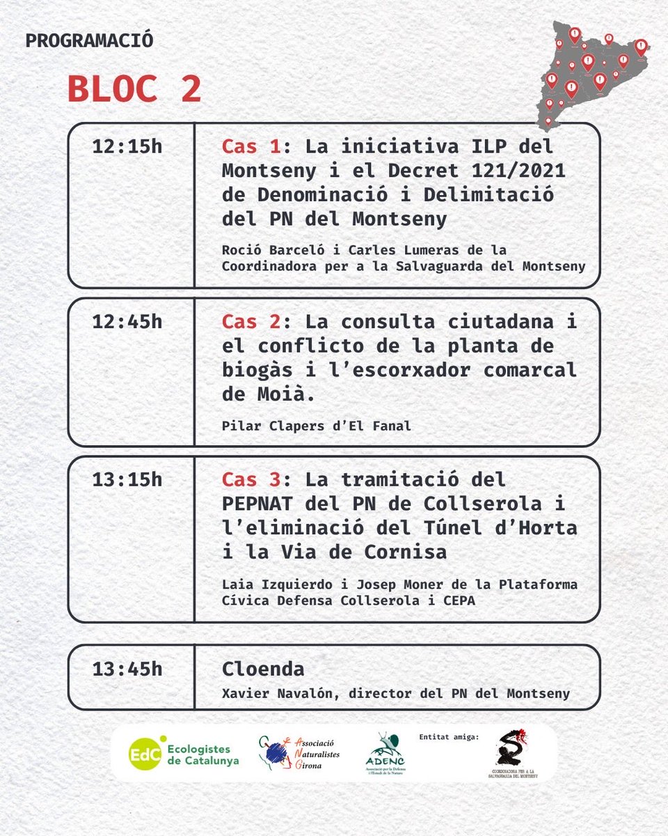 📢 Arrenquen les #JornadesDefensaAmbiental!

🌿 Eines jurídiques per afrontar conflictes ambientals

🗓️ 8/11 · 10h-14h
📍 Sant Celoni (híbrid)

🌊 Delta Llobregat · 🌳 Montseny · 🔥 Moià · 🌱 Collserola

💬 Inscripcions: forms.gle/PMPGuUW9yB1J1t…
