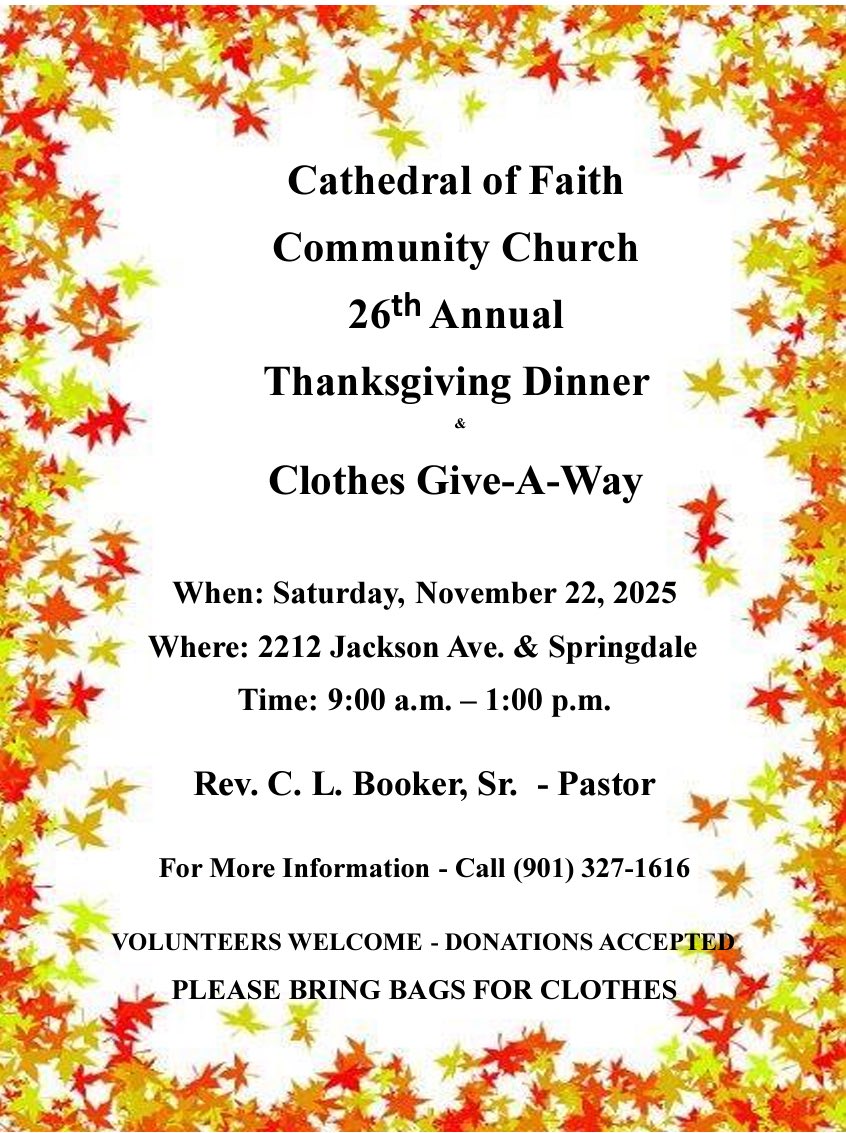 Thanksgiving Dinner and Clothes Giveaway November 22, 2025
