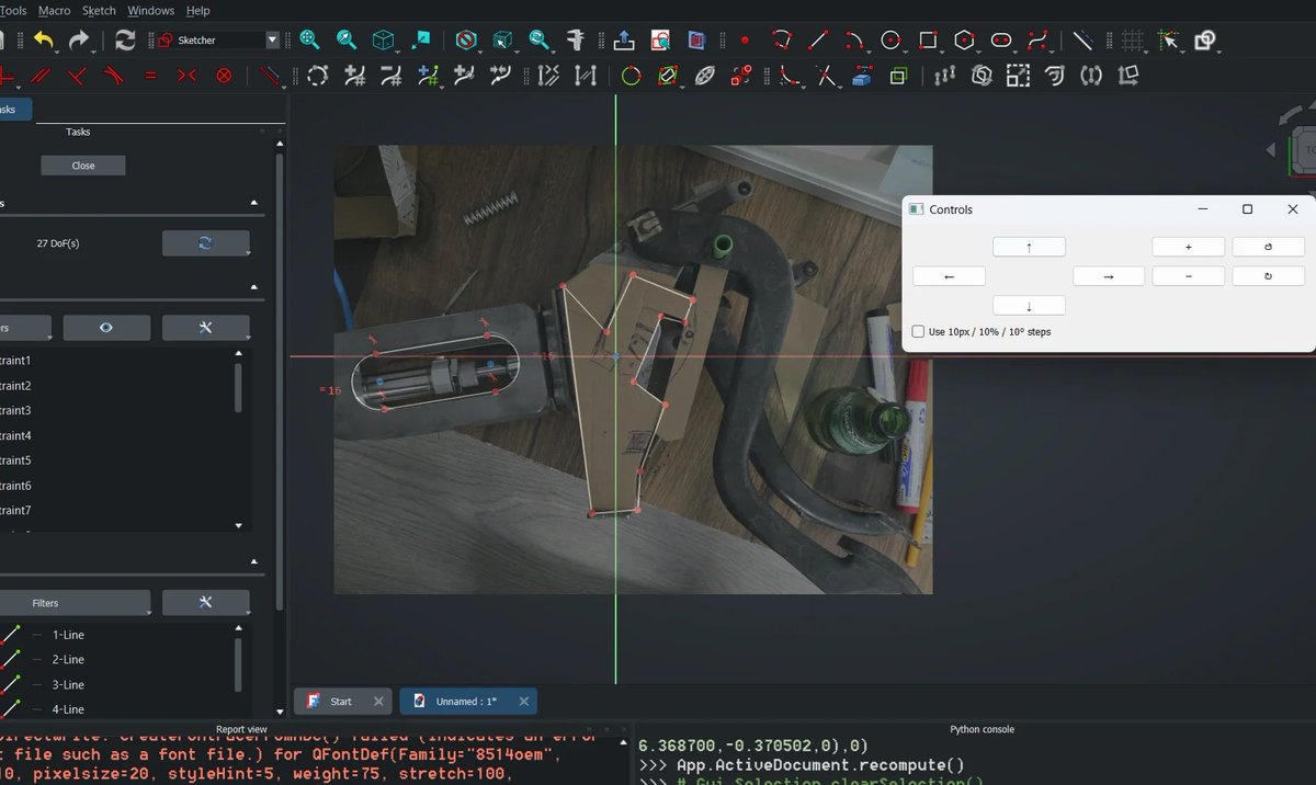 #FreeCAD #InTheWild 
#python based image/camera feed overlay for tracing models within FreeCAD (includes code available on github)
Posted to r/FreeCAD
reddit.com/r/FreeCAD/comm… #CAD #CAM #3DCAD #FLOSS #FOSS @OpenSource