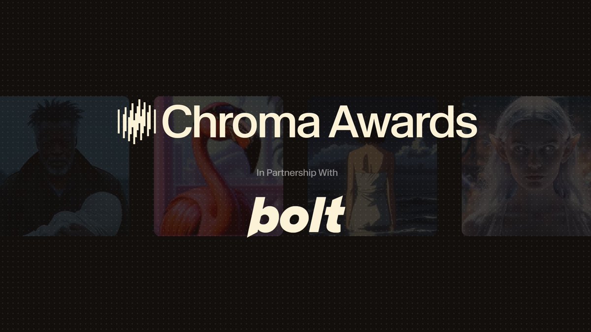 We’re sponsoring the Chroma Awards, an AI Film, Music Video, and Games competition.

1st: $3,000 | 2nd: $1,500 | 3rd: $500 💰

Submit by Nov 17 at ChromaAwards.com to become Bolt’s Champion.