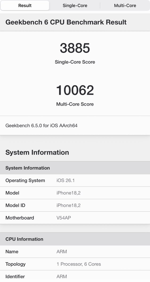 Dayummm my Geekbench score was on point ! #iPhone17ProMax