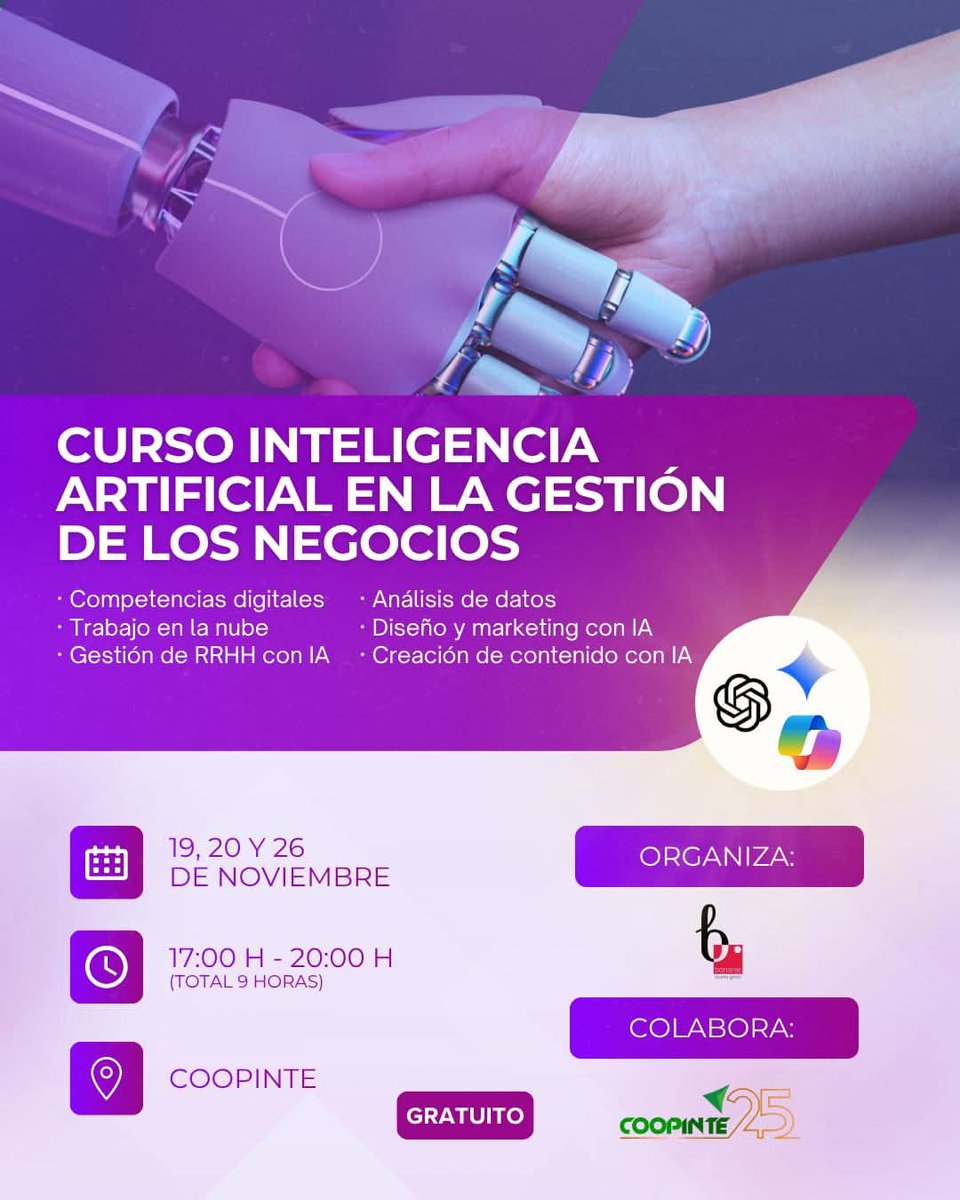 👍Noviembre va a estar cargado de formación para que ninguna empresa/autónom@ se quede atrás. Anímate !!!!  GRATUITOS financiados por Concejalía de Desarrollo Local del <a href="/AytoBonares/">AytoBonares</a> , se impartirán en nuestra sede. Te los vas a perder?? #formacion #pymes <a href="/JAGarciaBonares/">Juan Antonio Garcia</a>