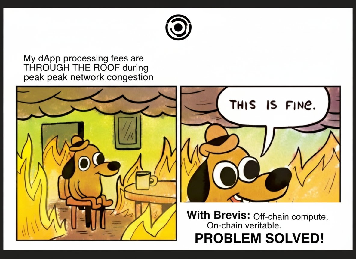 BalMooh's tweet image. Is your dApp feeling the heat from sky-high gas fees and network congestion? 🔥 &quot;This is fine,&quot; said no developer ever!
​With @BrevisNetwork, unlock off-chain compute and on-chain verifiability. Problem solved! 💪
​#Brevis #ZKProofs #BlockchainScalability #dApps #Web3