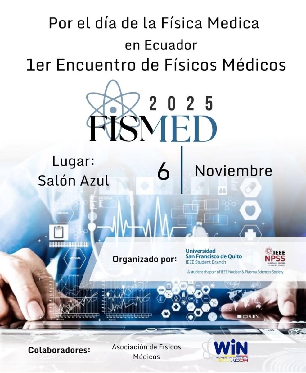 ⚛️ Primer Encuentro de Físicos Médicos ⚛️
Nos complace presentar a nuestros ponentes, quienes compartirán su conocimiento y experiencia en temas clave de la Física Médica.

Link de la página:
jupyterhd.redclara.net/event/243/over…