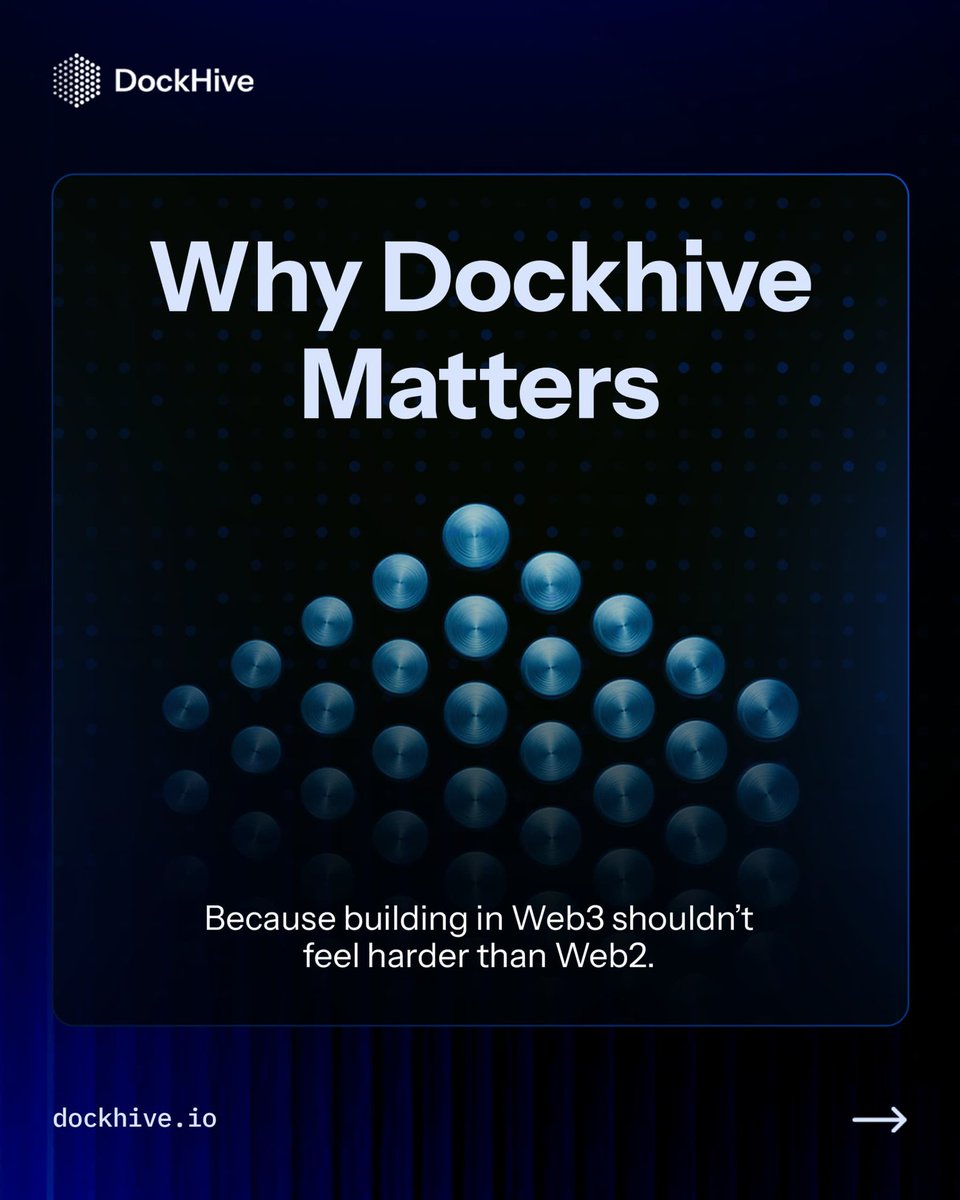 dockhive's tweet photo. Building in Web3 shouldn’t feel harder than Web2.

That’s why we built Dockhive, a platform that handles hosting, deployment &amp; scaling, so devs can focus on what truly matters: innovation.

The future of Web3 infrastructure is simpler.

Follow @Dockhive to see how. https://t.co/SNZ4iwa1OL