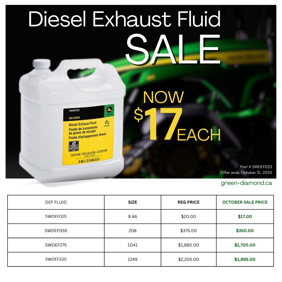 🎃 October is almost over—can you believe it?!
That means time is running out to save on your DEF! ⏳
Swing by the store and grab yours before the sale disappears with the month!
📍 Visit us in-store today!