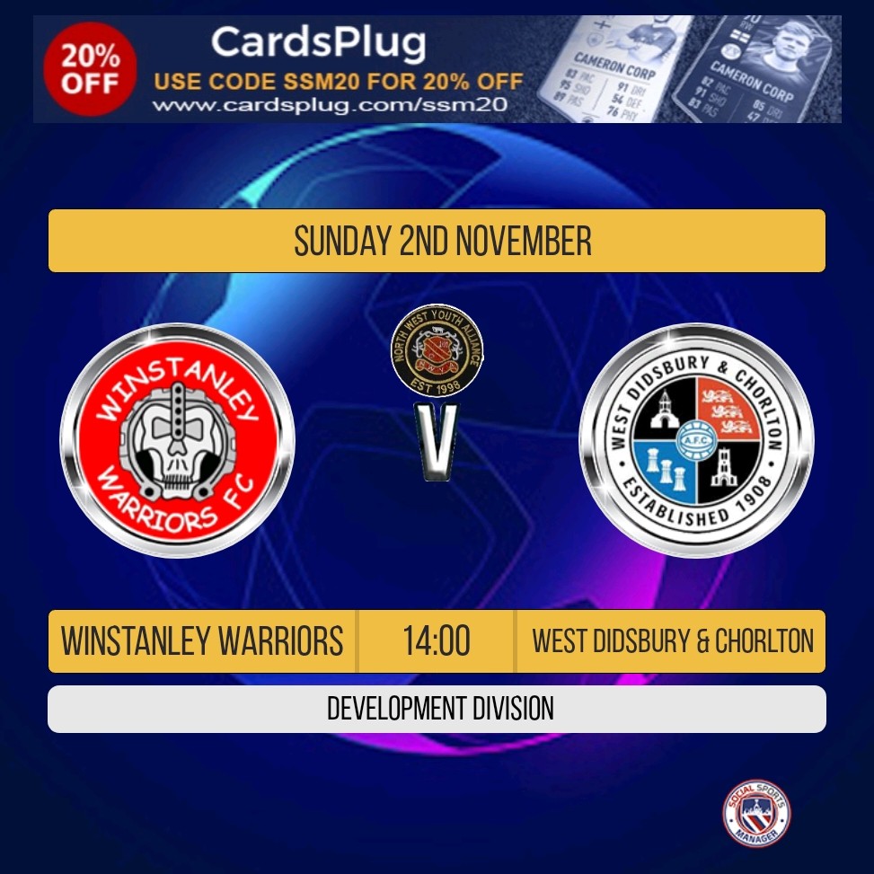 Fixtures- Sunday 2md November
Development Division ⚽️ 
#NWYA