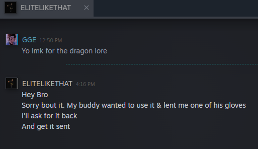 GGEnjoyer's tweet photo. Straight sold my dlore and then just lied about it being loaned to his friend https://t.co/CsngC91DAs