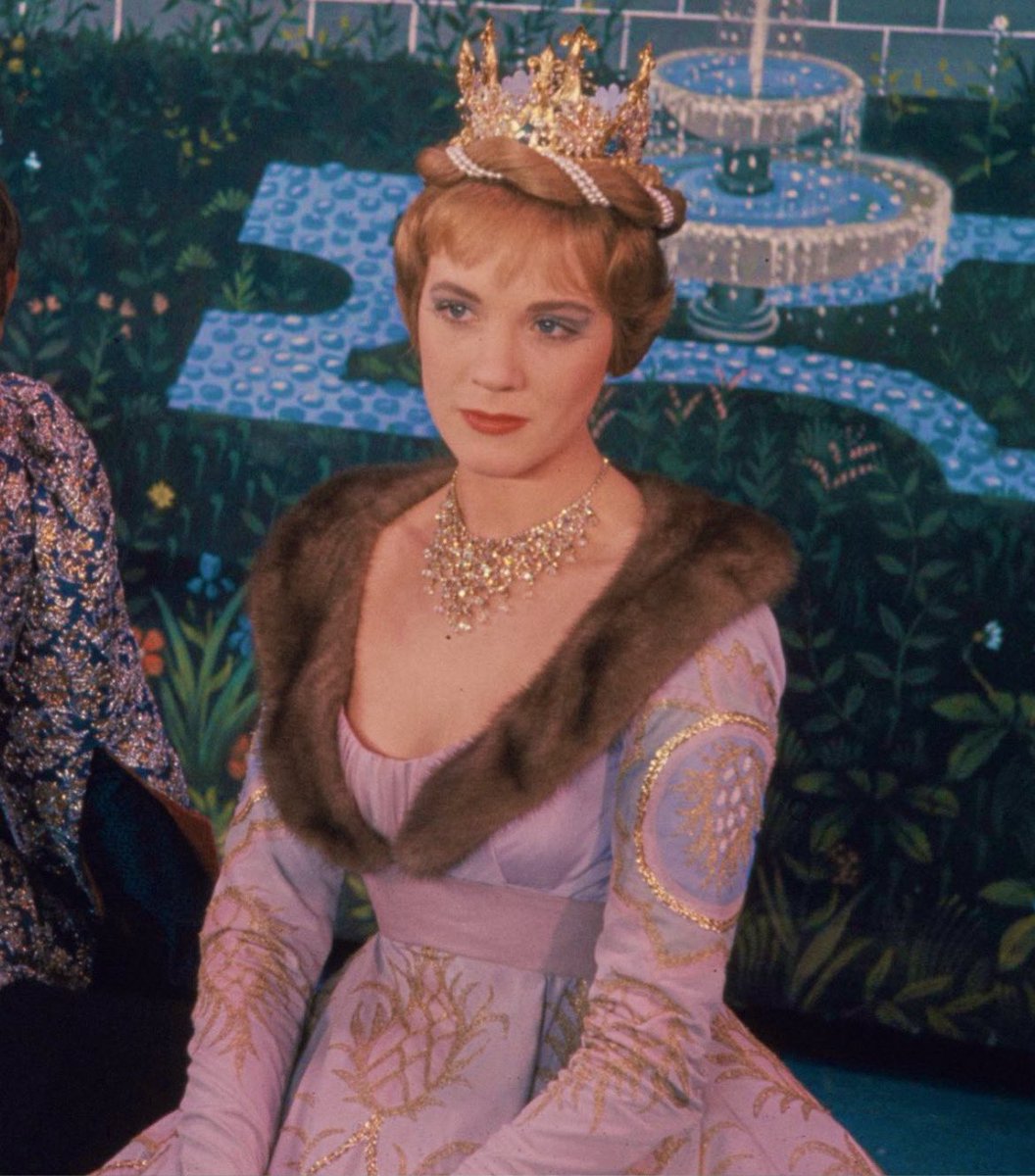 mariasrainer's tweet photo. julie andrews photographed as guenevere in lerner &amp; loewe’s camelot, broadway 1960s https://t.co/WXxGqZgFWP