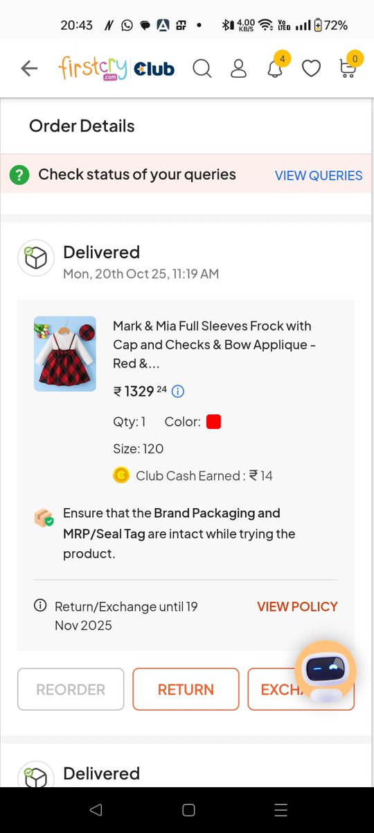 pradeeprevu's tweet image. @@FirstCryIndia My orders (Order date: 20th Oct items: Cute Walk Disney socks, Cute Walk socks, Mark &amp;amp; Mia frock) are marked as &apos;Delivered&apos;, but I have NOT received them The system also says the concern window expired. Please help resolve this ASAP #CustomerSupport #PoorService