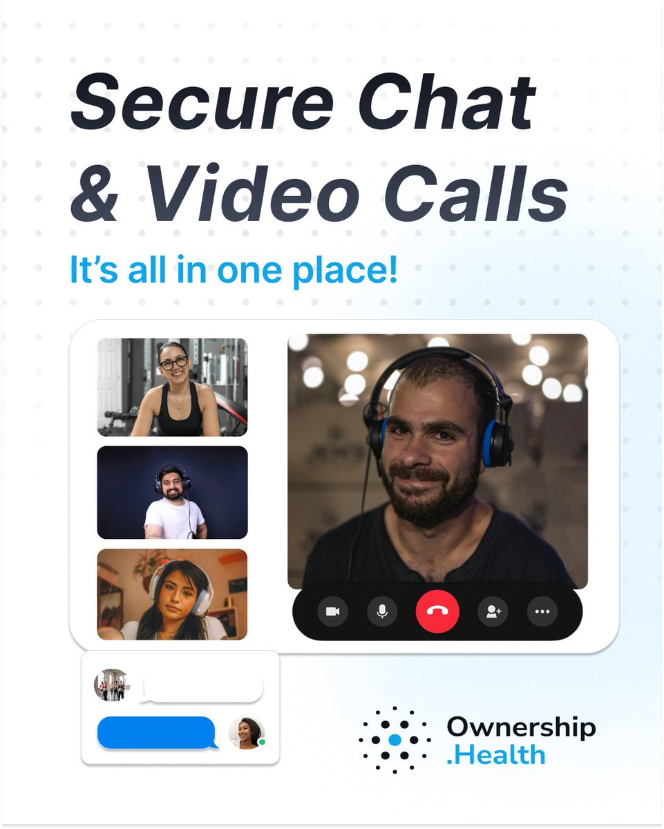 ownershiphq's tweet image. Coaches ❤️ this feature.
Secure chat + video calls — all inside Ownership.Health.

No extra apps. No scattered messages. Just seamless, connected coaching in one place. 🤝
#CoachingTools #HealthCoaching #ClientSuccess #OwnershipHealth