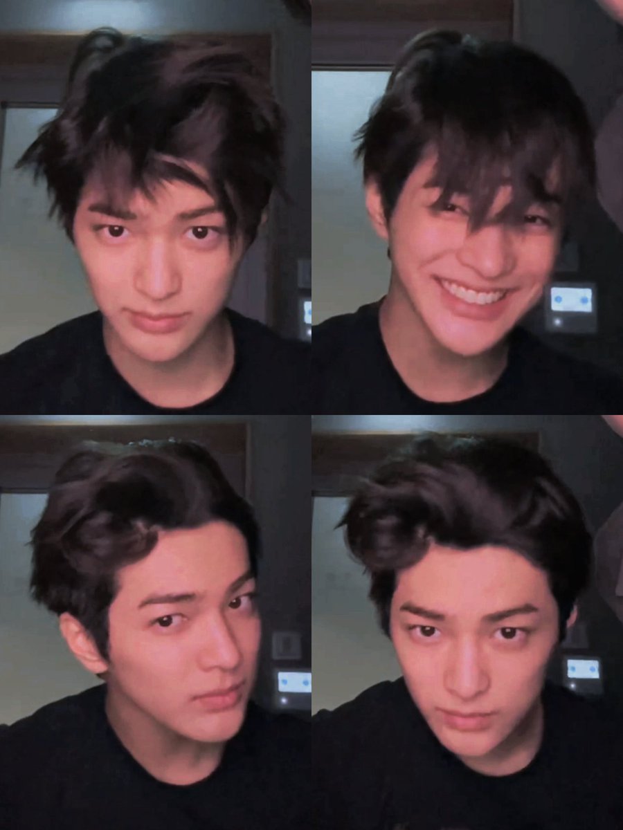 keonhomine's tweet image. His hair...ㅋㅋ even so, he’s still so handsome 😭🖤 #KEONHO