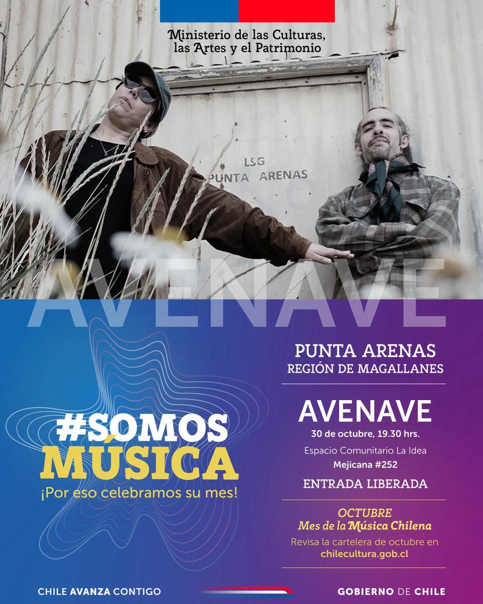 🦚 COMUNICADO OFICIAL: ¡AVENAVE en vivo en Espacio Comunitario La Idea!

#culturamagallanes #puntaarenas #magallanes #avenave #halimmusicrecords

mailchi.mp/a62fb3e2e0c8/c…