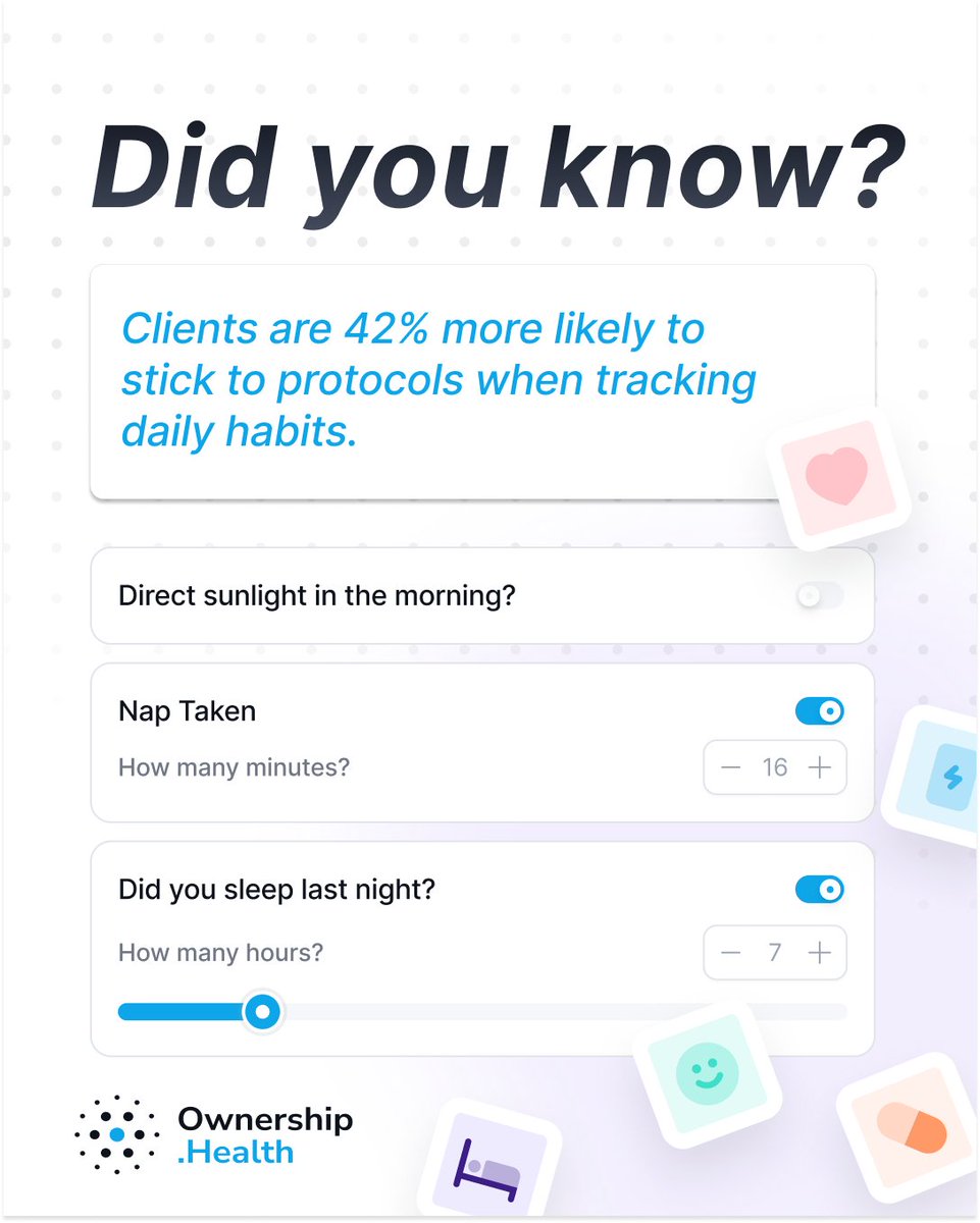 ownershiphq's tweet image. Did you know?
With Ownership.Health, tracking is effortless — and progress becomes visible. 💪

#ClientSuccess #HealthCoaching #BehaviorChange #DataDrivenHealth #OwnershipHealth