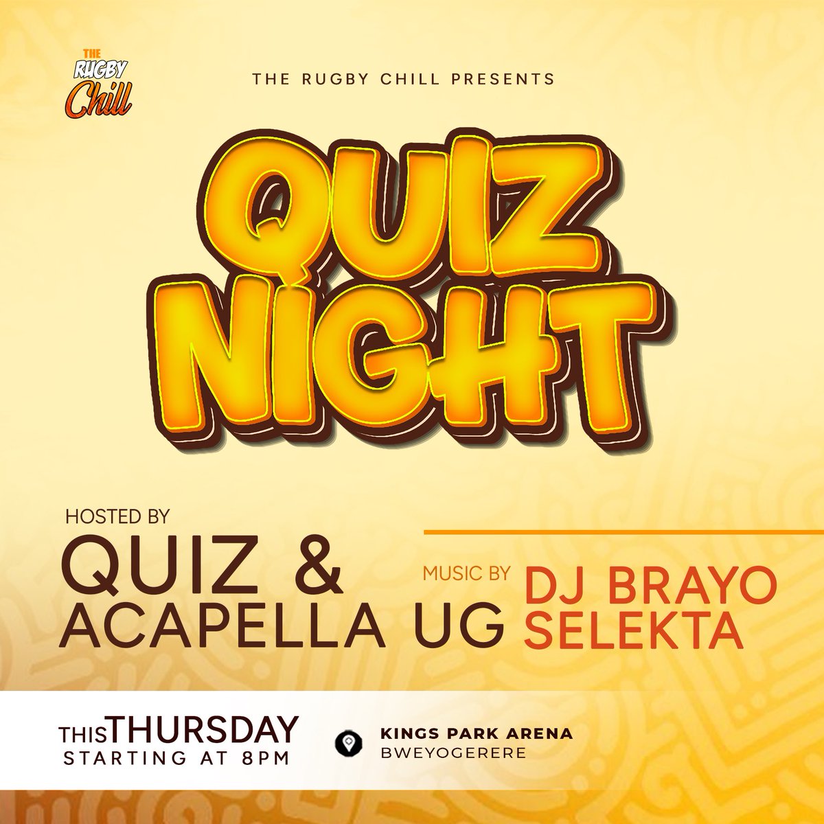 TheRugbyChill's tweet image. Thursdays we quiz✋🏾✋🏾
Make your teams in advance or join existing teams 👏🏿👏🏿👏🏿
#Quiznights