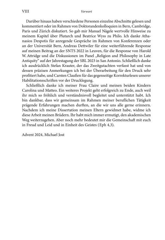 My second monograph is now available in print and as an e-book with Open Access: "Der johanneische Pneuma-Paraklet und das sokratische Daimonion"

Please see the acknowledgements in my foreword <a href="/clarehall_cam/">Clare Hall</a> (Cambridge), <a href="/snf_ch/">Schweizerischer Nationalfonds (SNF)</a>  and <a href="/UZH_ch/">Universität Zürich</a> <a href="/mohrsiebeck/">Mohr Siebeck</a>

mohrsiebeck.com/buch/der-johan…