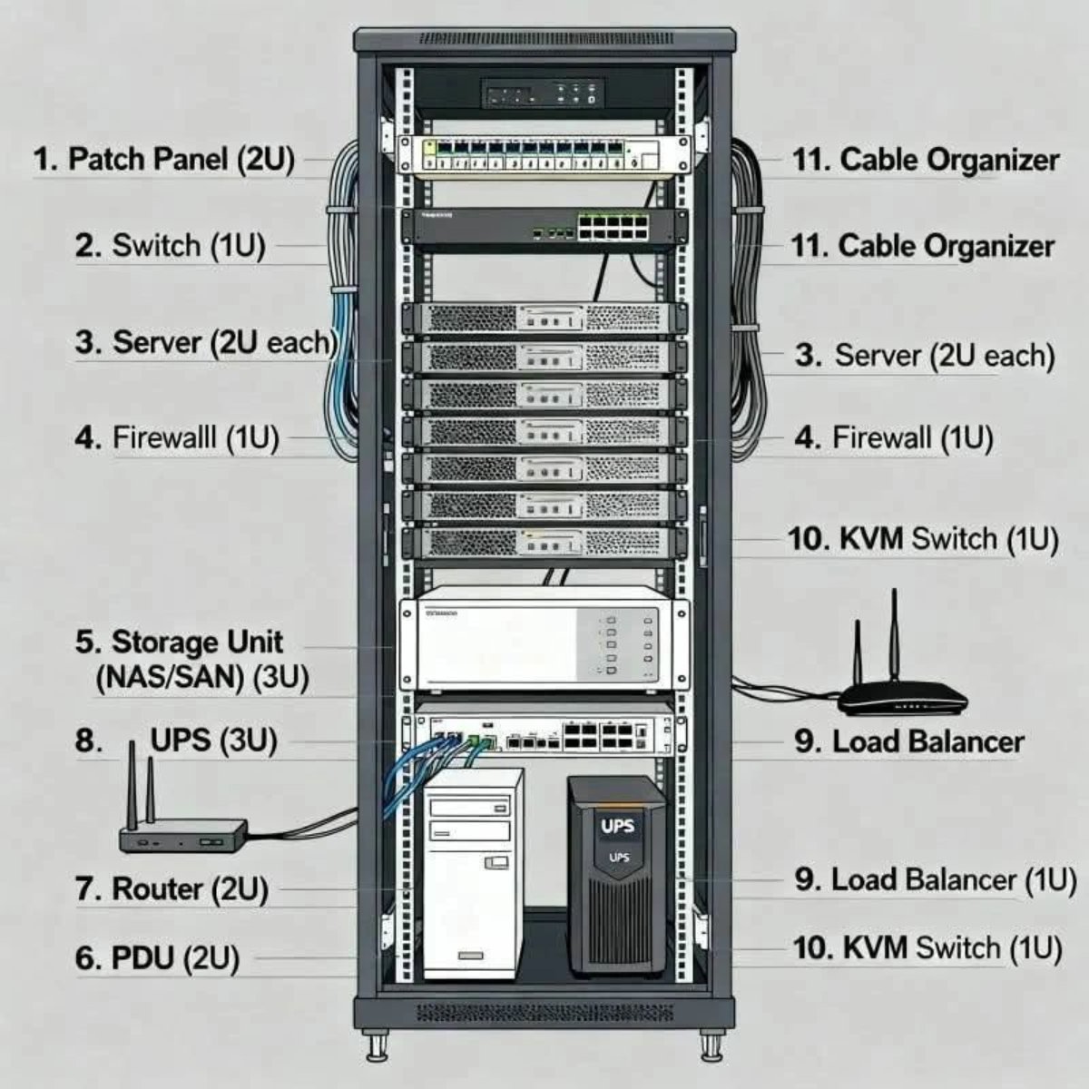 VaultEdgeITMSP's tweet image. 🚀 Understanding Server Rack Components – Made Simple!
#Networking #DataCenter #ServerRack #ITInfrastructure #SysAdmin #CyberSecurity #Servers #NetworkEngineer #TechLearning #ITSupport #CloudComputing #vaultedgeit