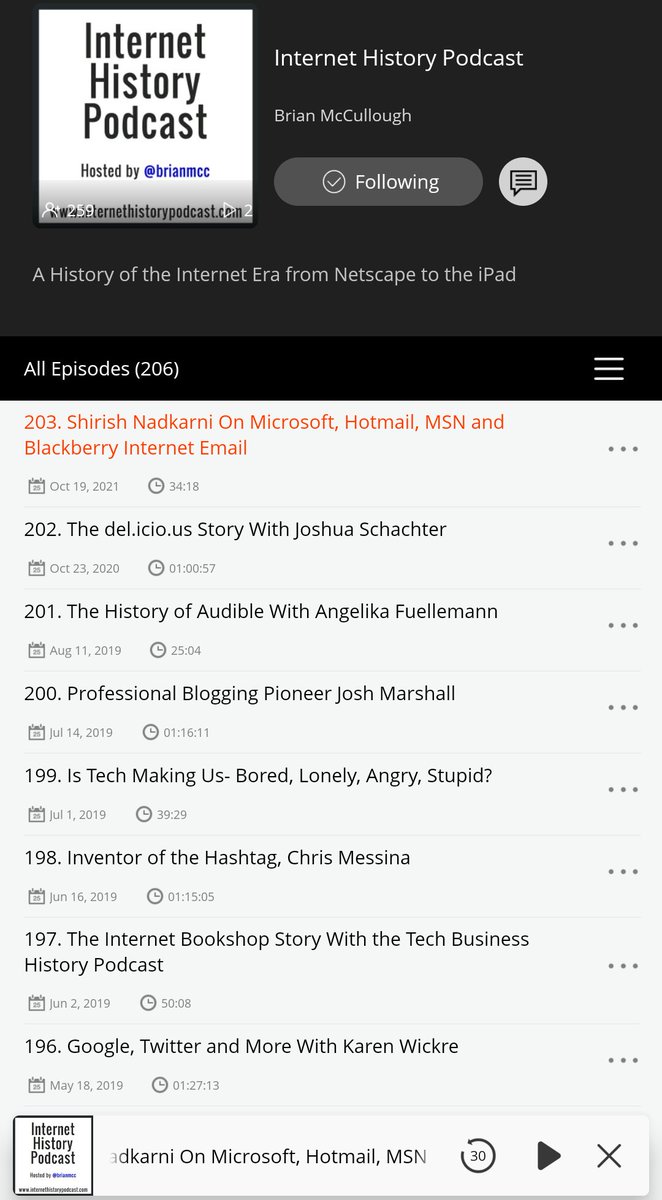 oconnpad's tweet photo. @brianmcc Under the Internet History Podcast I mean, I don't see any new episodes https://t.co/2K1Smu2ypN