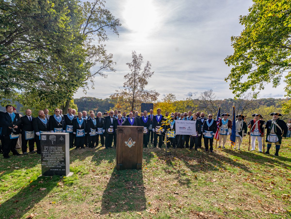 pagrandlodge's tweet photo. Thanks to everyone who joined us for Saturday's Liberty Tree dedication with @America250_PA  at Fort McIntosh, Beaver County!
Watch Beaver County Events' ceremony coverage at https://t.co/jXxJoVNs6m.
📷: Thomas Ruch Photography https://t.co/GwKkQ5oWRL