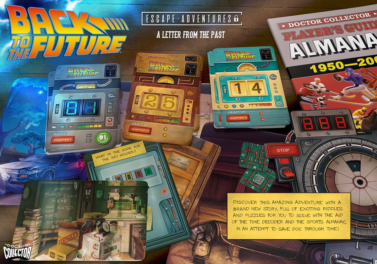 🚗⚡ El #RegresoalFuturo – Escape Adventure Game te desafía a salvar a Doc resolviendo acertijos con el descodificador de tiempo y el almanaque deportivo.
🎲 Disponible en español e inglés
⏳ Duración: +90 min
¿Listo para el reto? 👉 doctorcollector.com
#DoctorCollector