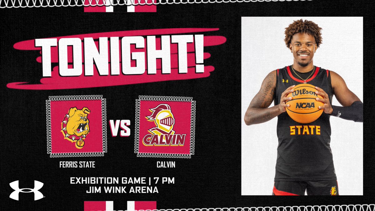 TONIGHT! Bulldog men's basketball exhibition game vs Calvin at Wink Arena! Free admission. Tipoff 7 pm! <a href="/FerrisMBBALL/">Ferris M Basketball</a>