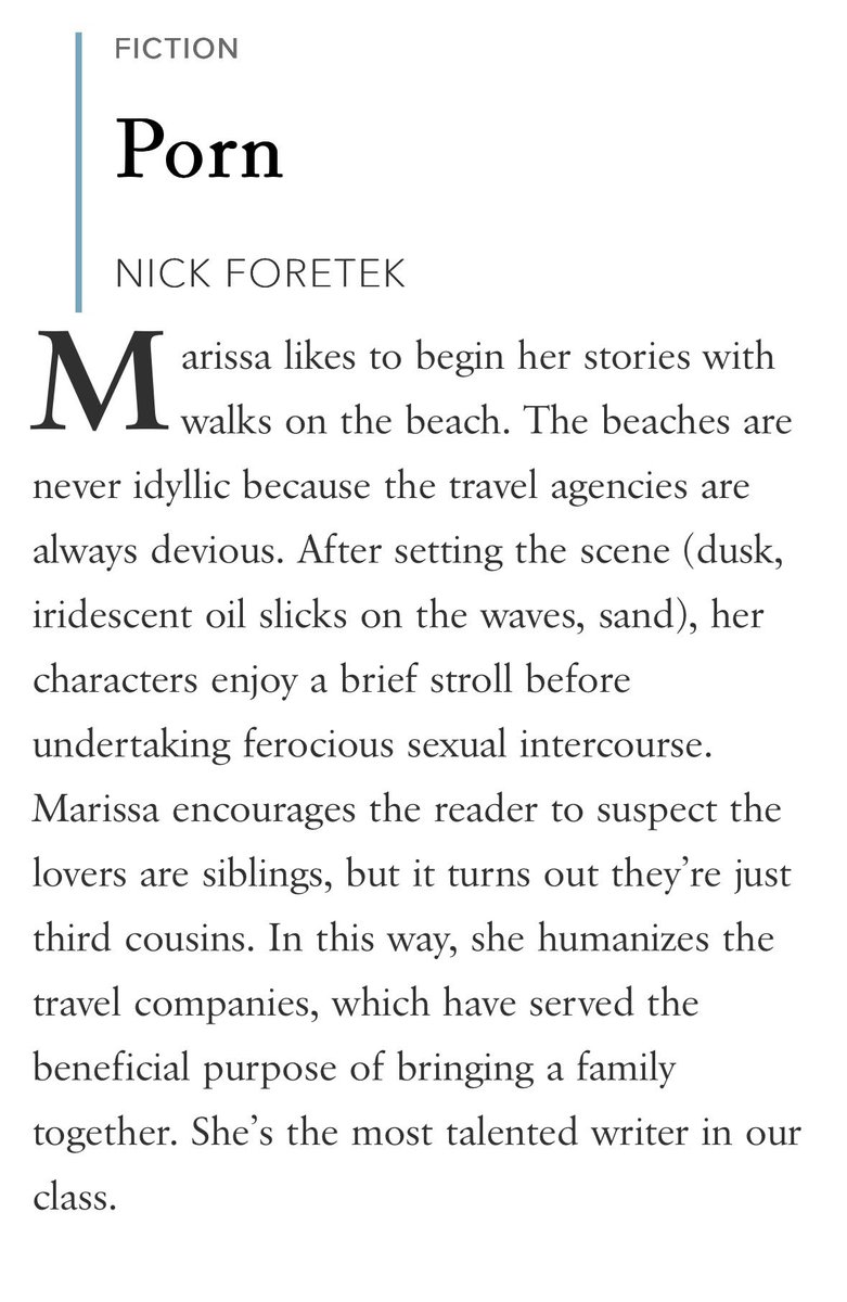 Very cool to see my new short story "Porn" in <a href="/thedrift_mag/">The Drift</a>. Thanks to <a href="/liviavwood/">Livia Wood</a> and everyone else at The Drift for the space.

Read here: bit.ly/3X0WsAt