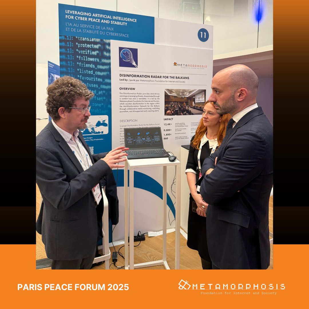 Ministri francez i deleguar për Çështjet Evropiane, Benjamin Haddad, vizitoi sot stendën e Fondacionit “Metamorfozis” në Forumin e Paqes në Paris.

<a href="/ParisPeaceForum/">Paris Peace Forum</a>
<a href="/FranceMacedoine/">France en Macédoine du Nord</a> 
<a href="/antidisinfonet/">Western Balkans Anti-Disinfo Hub</a> 
#PPF2025 #antidisino #WesternBalkans #AI #disinforadar
