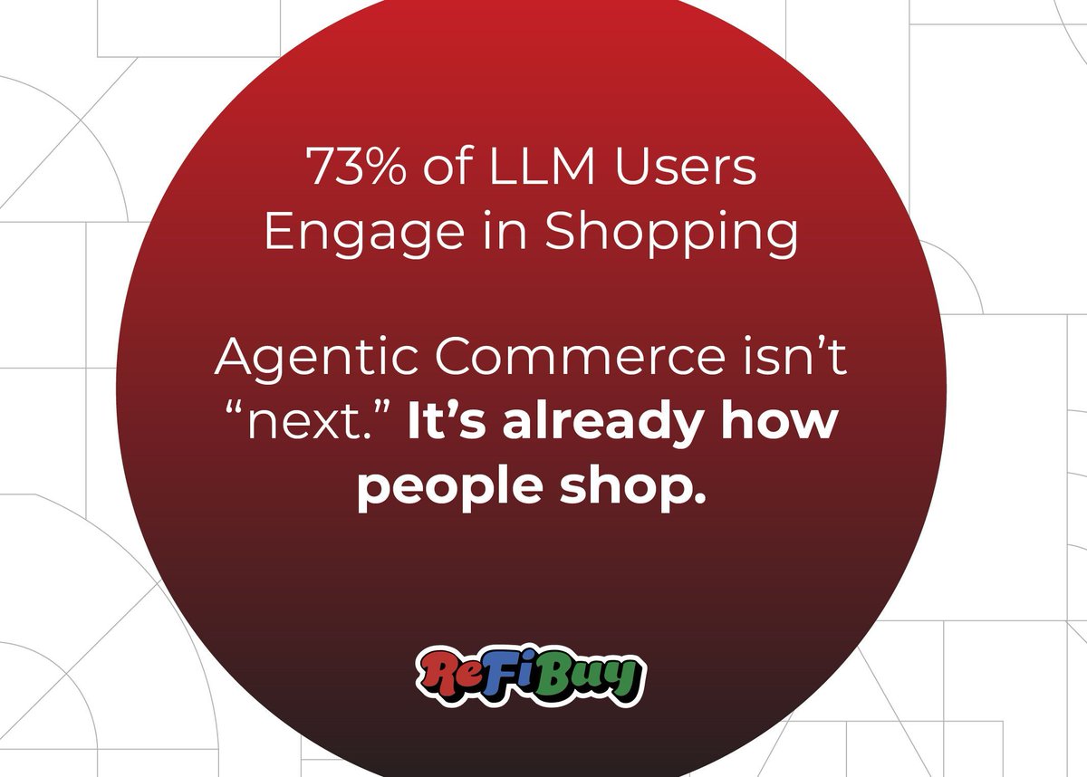 retailgentic's tweet image. Agentic Commerce isn’t “next.” It’s already how people shop. See the stats: retailgentic.com/p/agentic-comm…

#AgenticCommerce #AIshopping #ConsumerBehavior #RetailAI #ReFiBuy #Riskified