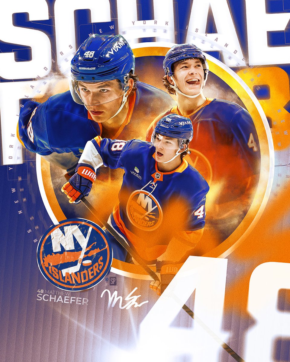 stevepush's tweet image. Latest #fanart is #matthewschaefer of my home town @ErieOtters and the @NYIslanders  #sportsdesign #sportsgraphics
