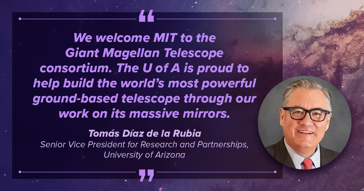 Tomás Díaz de la Rubia, <a href="/uarizona/">University of Arizona</a> Senior Vice President for Research and Partnerships, spotlights the leading institutions that make the Giant Magellan Telescope possible: giantmagellan.org/2025/09/30/mit…