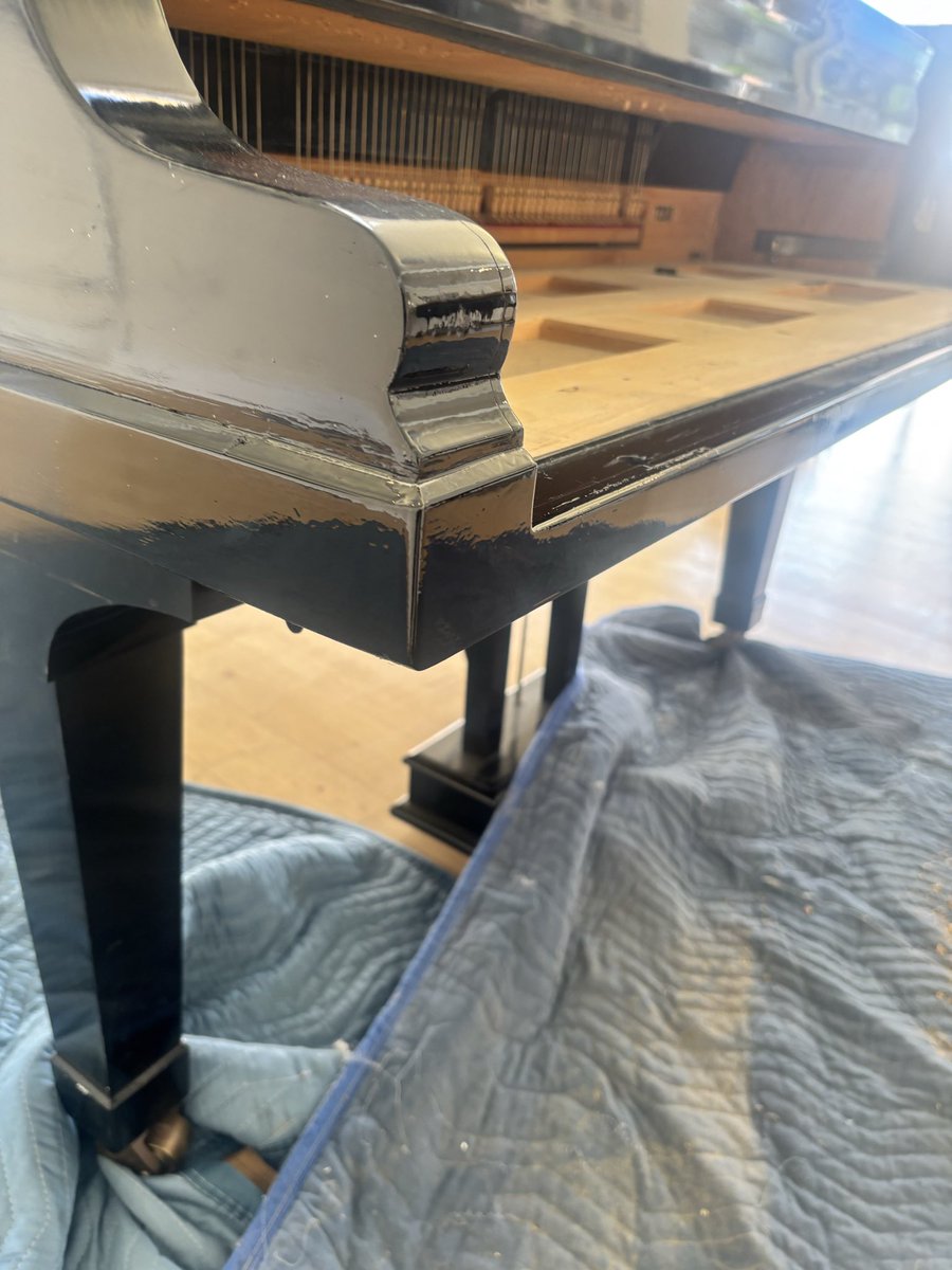 RagsRichesPiano's tweet photo. Before and after piano repairs to this poor @BluthnerUK grand piano. #lovemyjob https://t.co/yBHjthMsF6