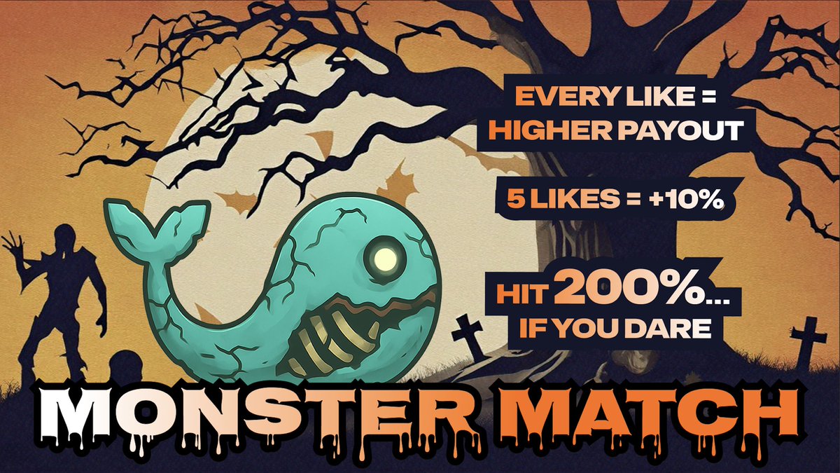 MONSTER MATCH 🧌

Every 5 likes = an additional 10% payout boost for tomorrow.

100 likes = 200% payout boost 👀

Likes lock at Midnight ET 🔒