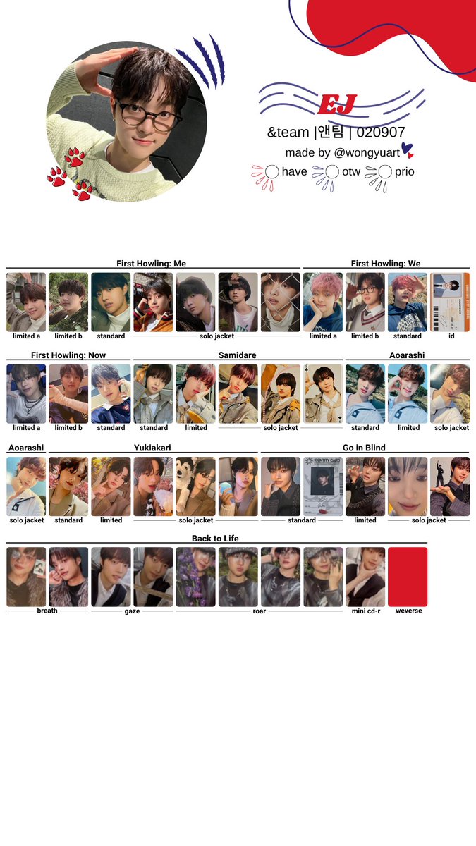 🧸[エンティーム/&TEAM] BACK TO LIFE ALBUM PHOTOCARD TEMPLATE