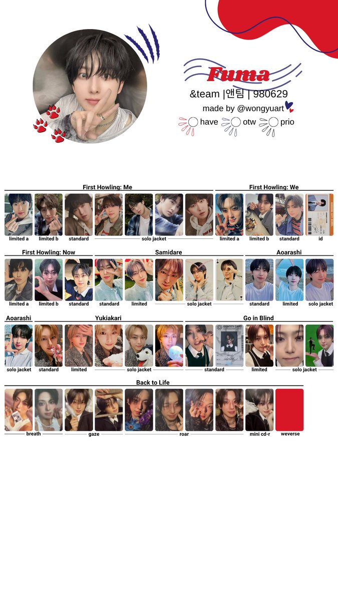 🧸[エンティーム/&TEAM] BACK TO LIFE ALBUM PHOTOCARD TEMPLATE