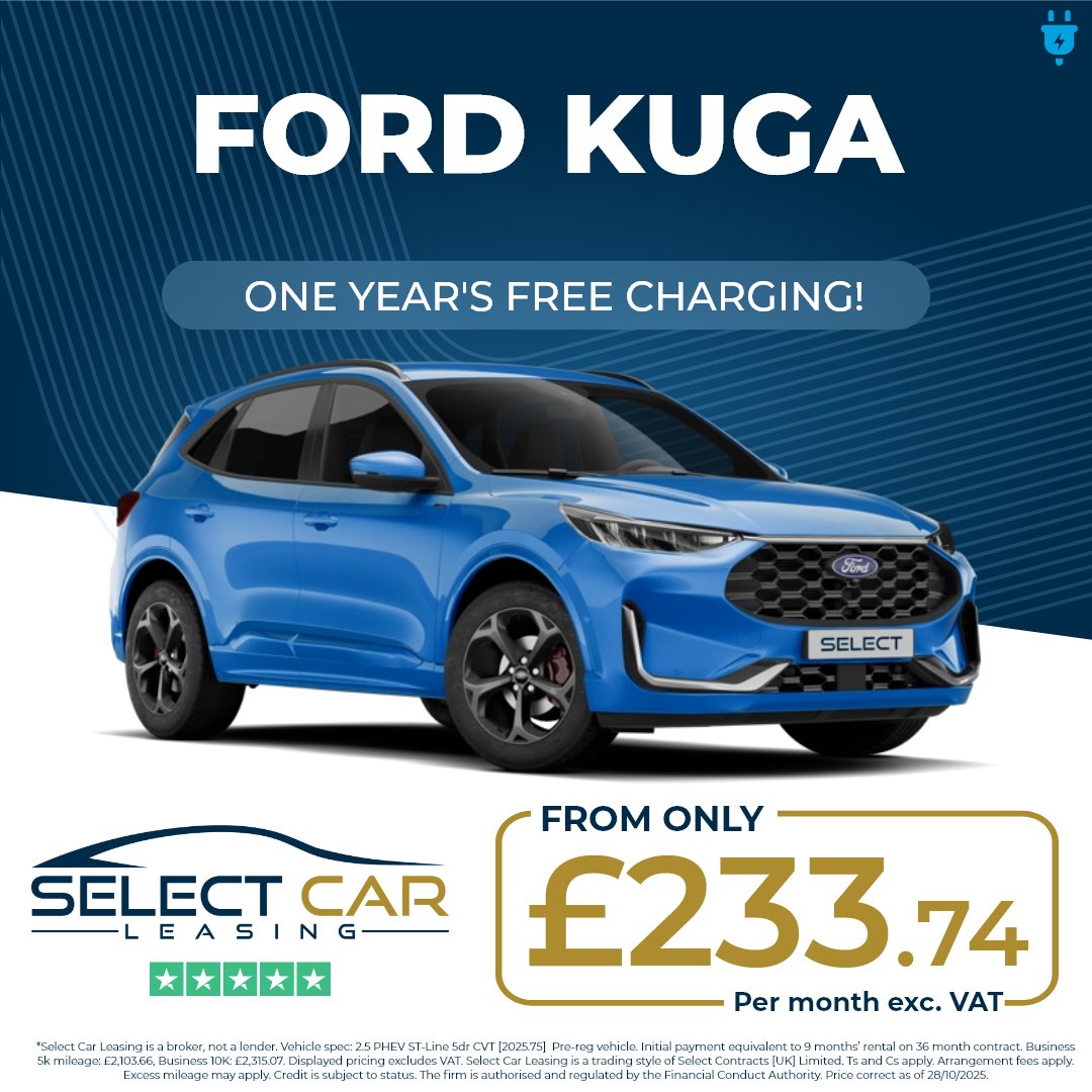SelectCLBurySE's tweet image. In stock now, the Ford Kuga is a family-friendly SUV with muscular design from £233.74 a month*
Click the link to find out more → eu1.hubs.ly/H0pcCr50 &amp;amp;utm_source=linkedin&amp;amp;utm_medium=social&amp;amp;utm_campaign=linkedIn-salesteam-october&amp;amp;office=car-leasing-bury-st-edmunds