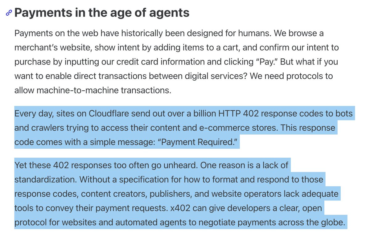 codeandfood's tweet image. til - @Cloudflare sends out over a billion HTTP 402 response codes to bots and crawlers

blog.cloudflare.com/x402/