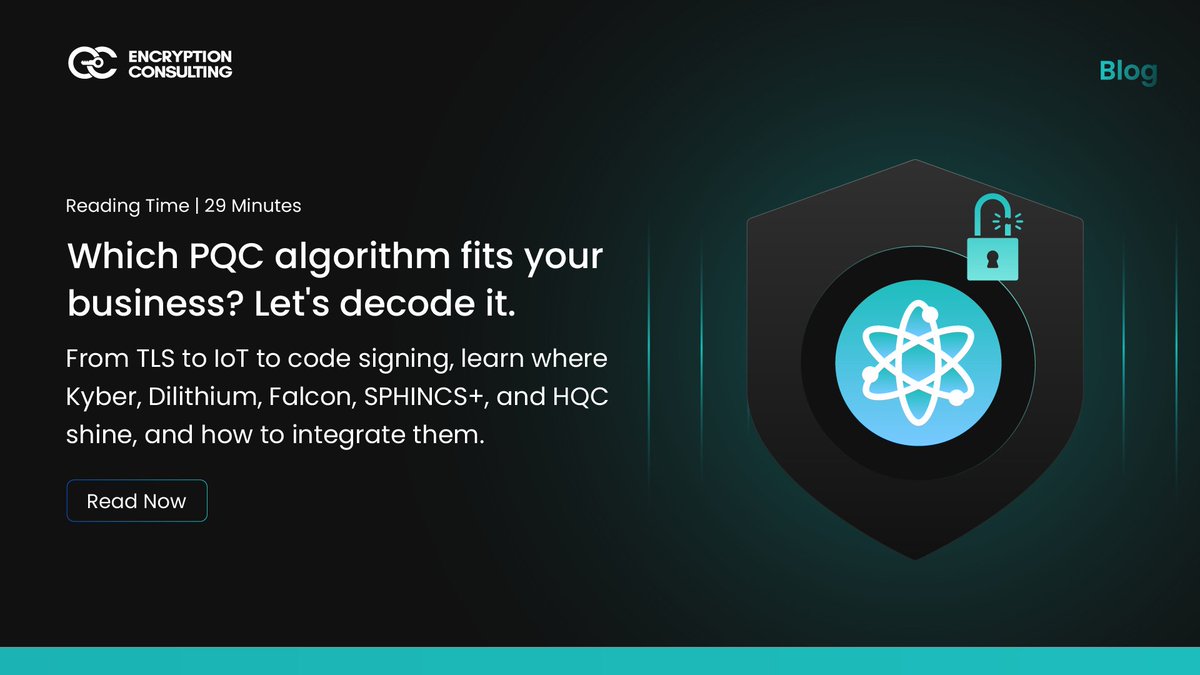encryptioncons's tweet image. Our blog unpacks what PQC algorithms mean for businesses, how migration can be managed, and the challenges that lie ahead. It also explores the practical side of readiness- implementation, compliance, and hardware adaptation.

ow.ly/FN7050XjKxA

#EncryptionConsulting #PQC…