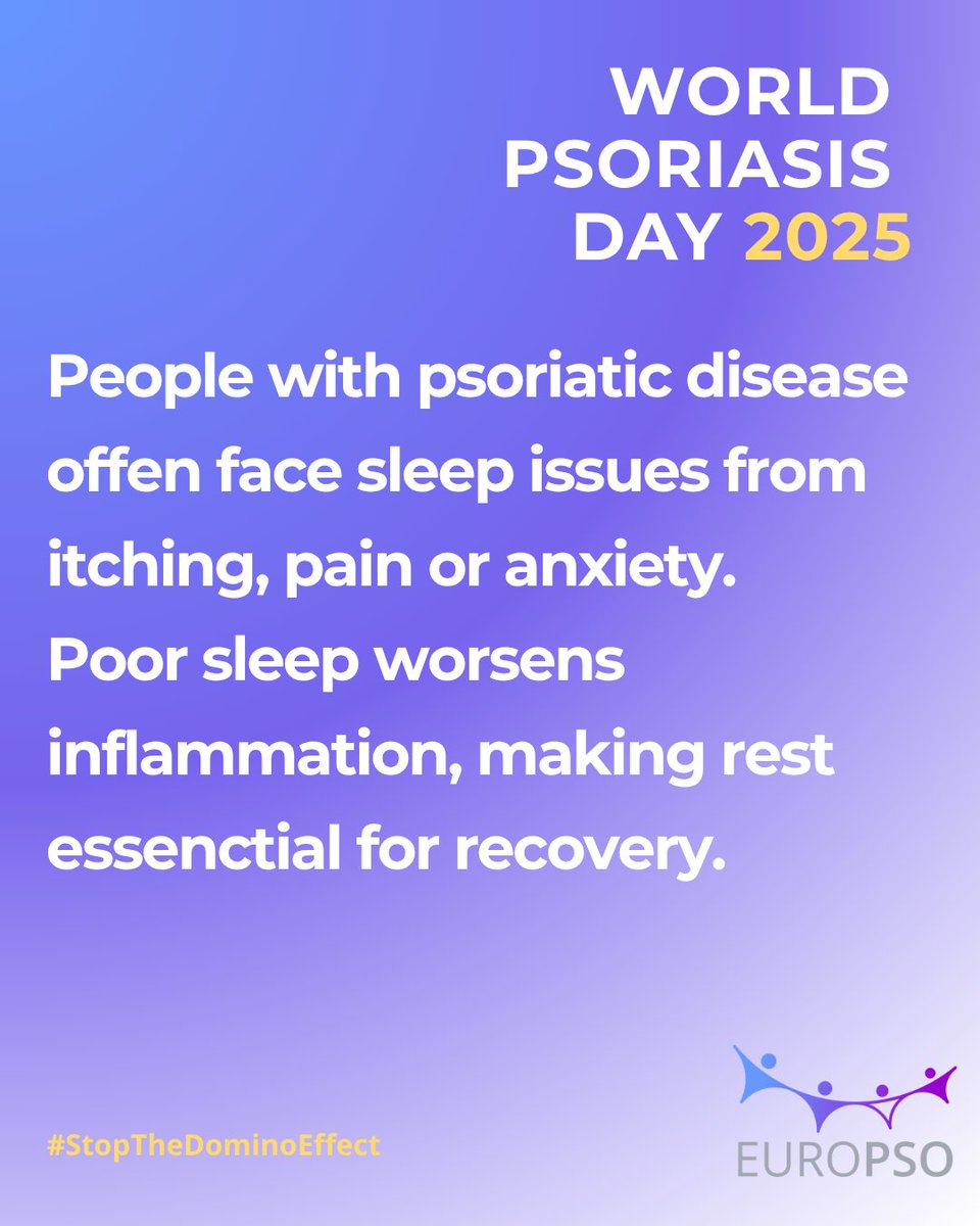 Sleep is not just rest, it’s recovery. 💤

This World Psoriasis Day, let’s raise awareness of the hidden challenges behind psoriatic disease and advocate for better understanding, care, and support. 
#WorldPsoriasisDay #PsoriasisAwareness #PsoriaticDisease  #StopTheDominoEffect