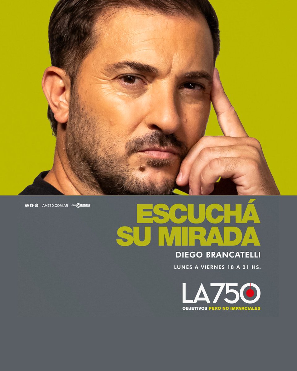 📻Prendé ahora la <a href="/AM750/">LA 750</a> y escuchá en vivo a Branca de vuelta, con la conducción de <a href="/diegobranca/">Diego Brancatelli</a> y su equipo. Todos los días de 18 a 21, ¡no te lo pierdas! 👉 bit.ly/3Vzvyj3
