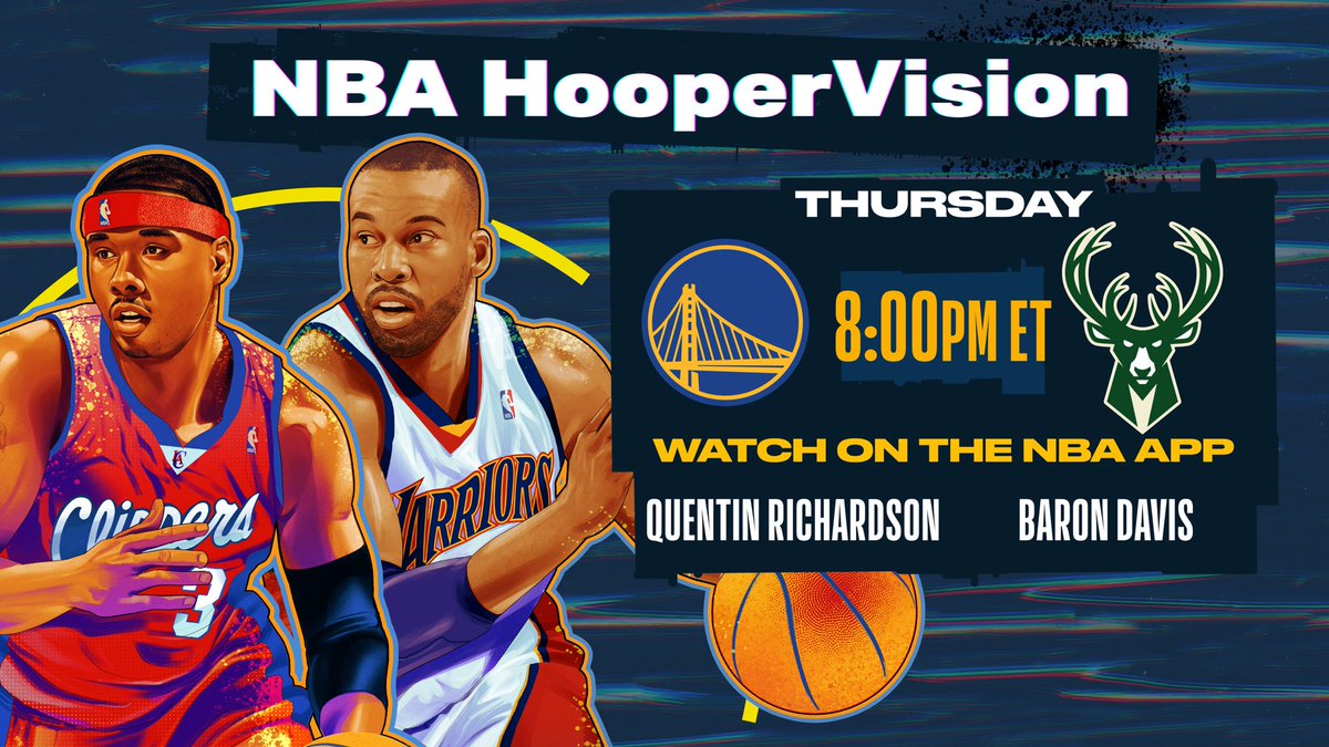 QRich's tweet image. Tomorrow Night #NBAHooperVision kicks off this @nba season with @warriors vs @Bucks!! Join @BaronDavis &amp;amp; I as we host on the @nbaleaguepass &amp;amp; #NBAapp You never know, we may have a special guest hop on and chop it up with us!! Check us out!! #NBAHooperVision