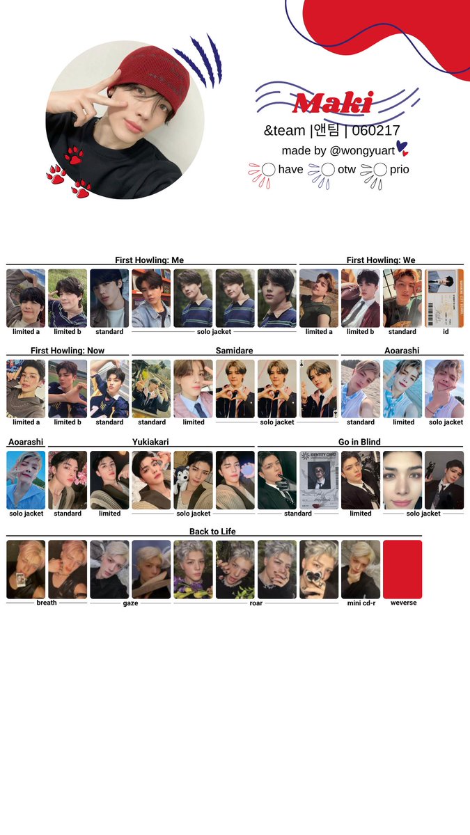 🧸[エンティーム/&TEAM] BACK TO LIFE ALBUM PHOTOCARD TEMPLATE
